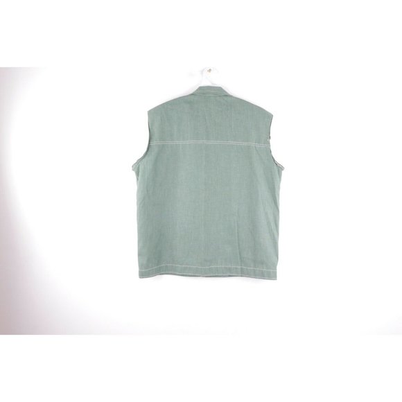 Vintage 70s John Deere Spell Out Patch Sleeveless Denim Jean Vest USA Mens Large - Picture 7 of 9